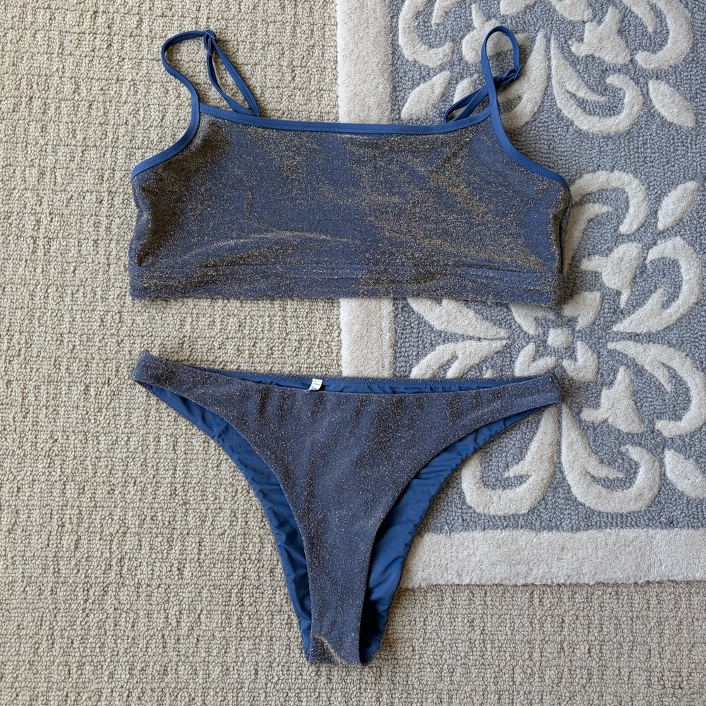 Aerie Blue and Gold Bikini Set